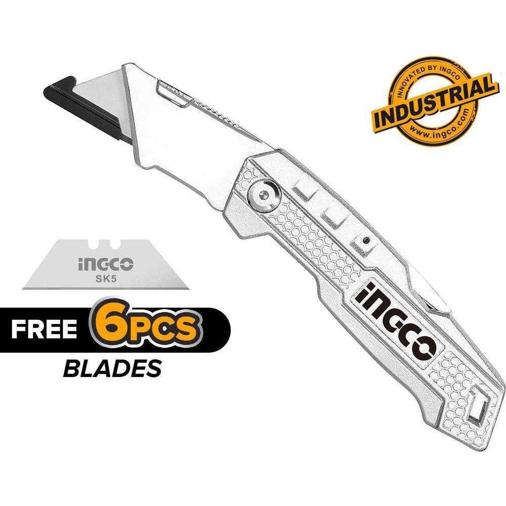 Ingco HUK6138 Folding Cutter Knife (+5 blades) - KHM Megatools Corp. Main image
