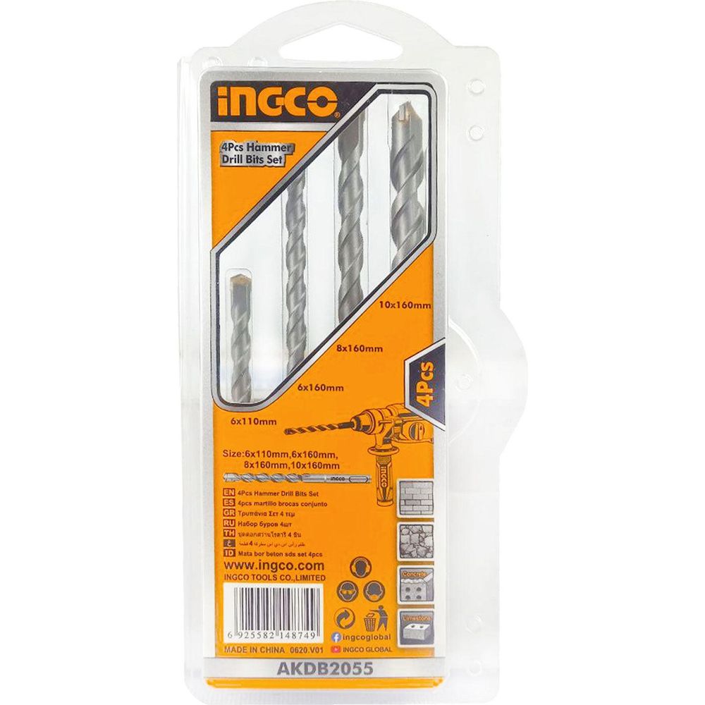 Ingco AKDB2055 4pcs SDS-plus Drill Bit Set - KHM Megatools Corp.