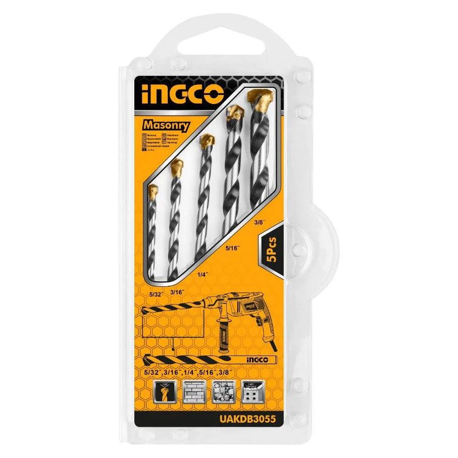 Ingco AKDB3055 5pcs Masonry Drill Bit Set - KHM Megatools Corp.