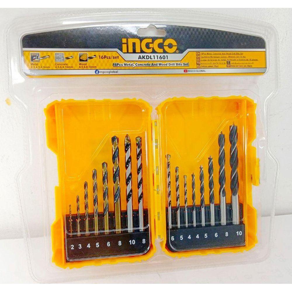 Ingco AKDL11601 16pcs Metal Concrete and Wood Drill Bit Set Secondary image