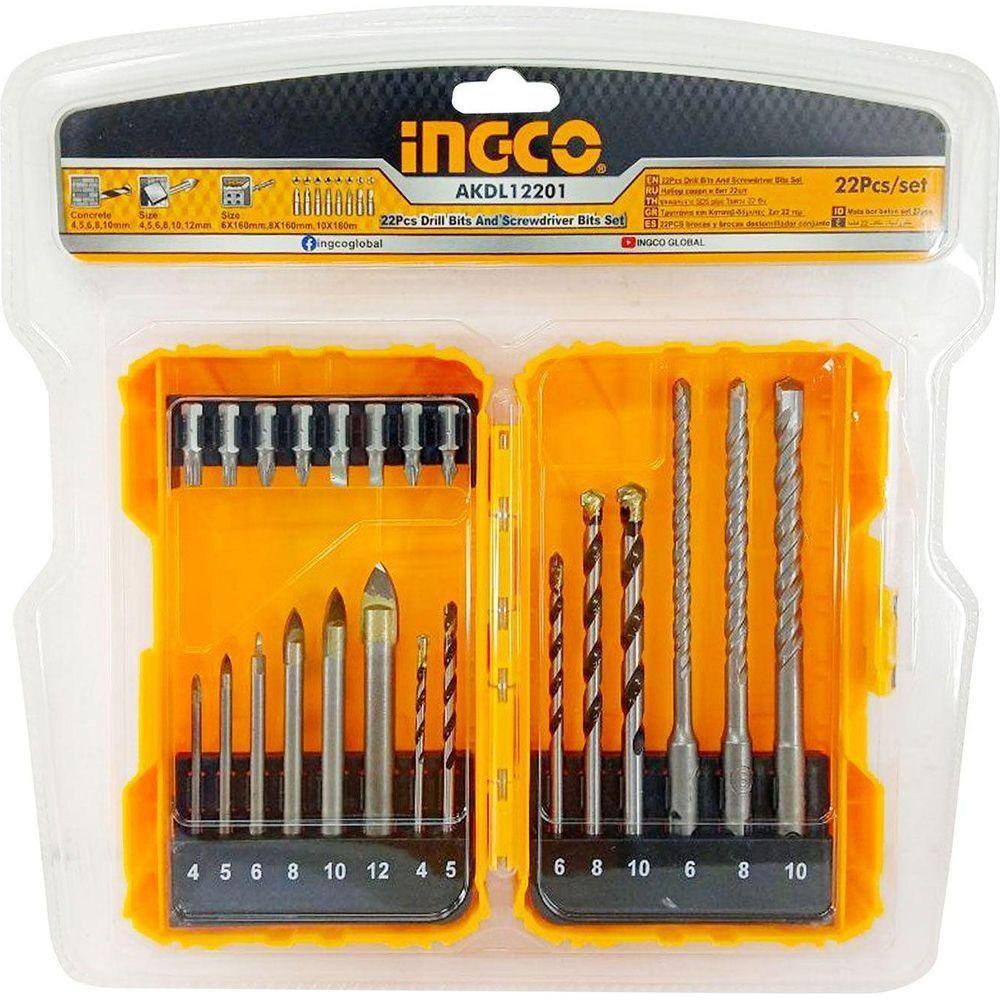 Ingco AKDL12201 22pcs Drill Bit and Screwdriver Bit Set - KHM Megatools Corp. Main image