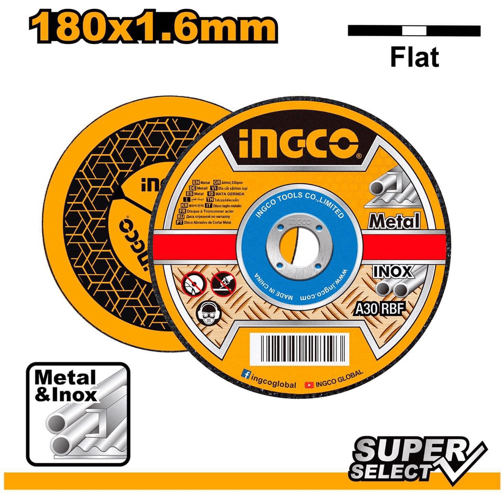 Ingco MCD161801 Cut Off Wheel 7" for Metal (180 x 1.6mm) - KHM Megatools Corp. Main image