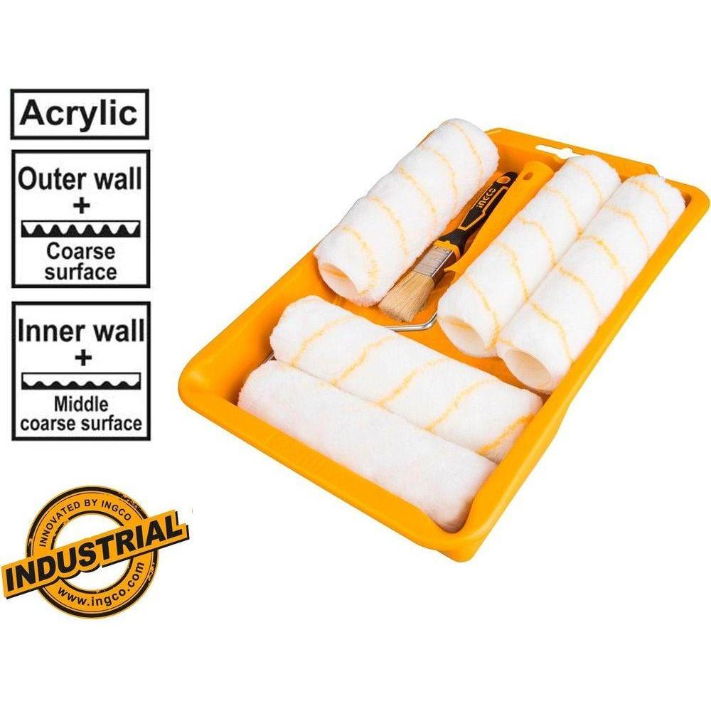 Ingco HKTCB83230083 8 in 1 Cylinder Paint Roller with Tray Set 9" - KHM Megatools Corp. Main image