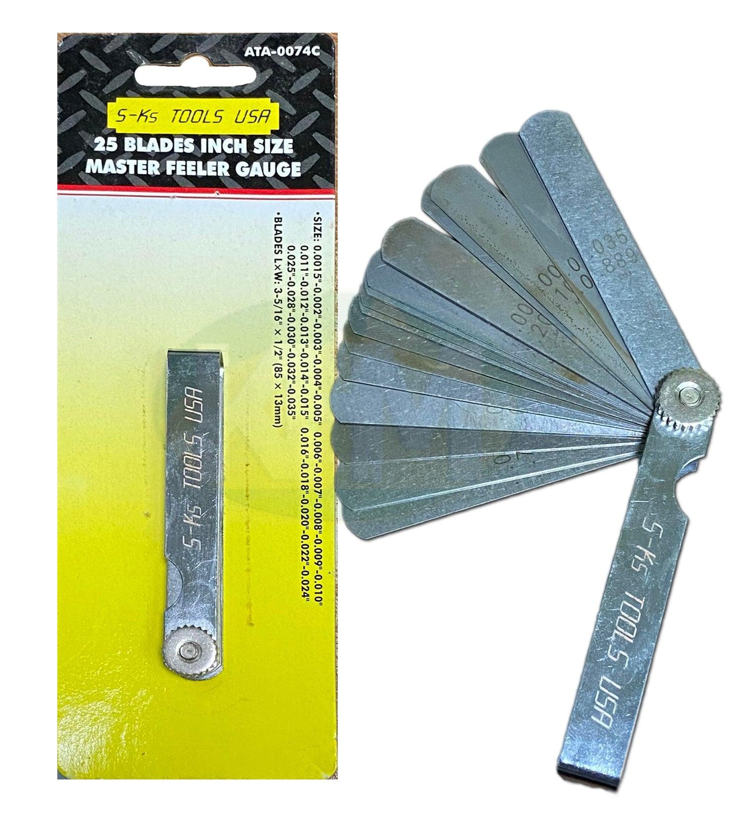 S-Ks ATA-0074C Master Feeler Gauge 25 blades Inches - KHM Megatools Corp.