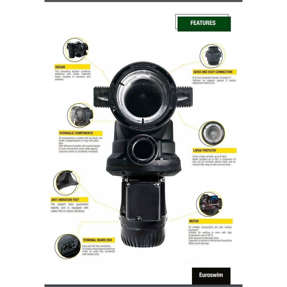DAB Euroswim 100M 1HP Swimming Pool Water Pump Secondary image