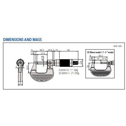 Mitutoyo Ratchet Thimble Micrometer, Series 102 | Mitutoyo by KHM Megatools Corp.