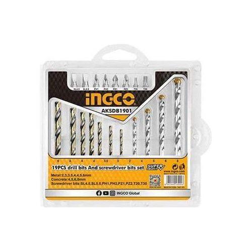 Ingco AKSDB1901 19pcs Drill Bits Screwdriver SS - KHM Megatools Corp. Main image