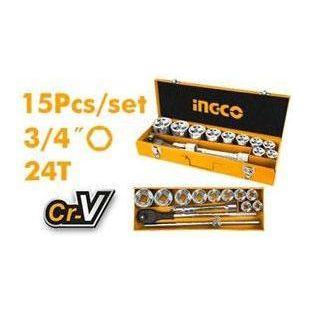 Ingco HKTS034151 15pcs Socket Wrench Set 3/4" Drive - KHM Megatools Corp. Main image
