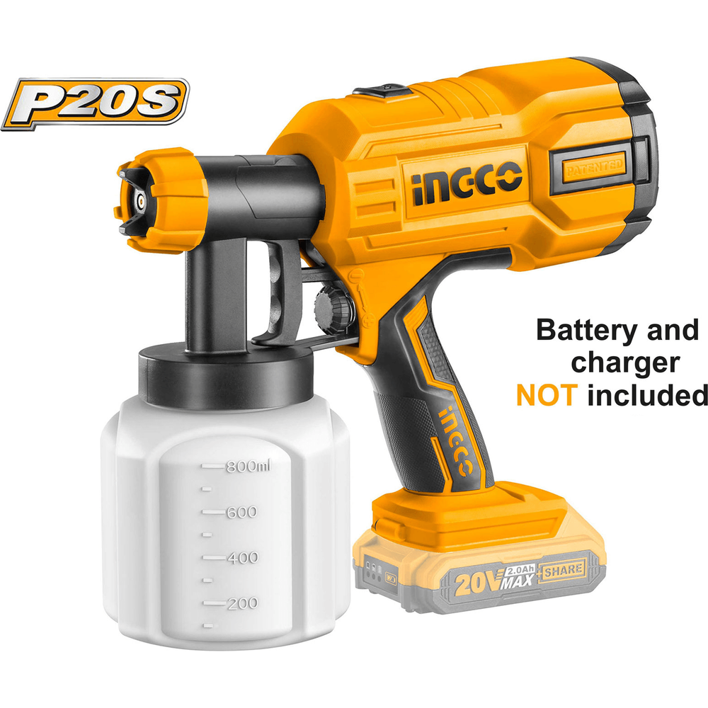 Ingco CSGLI2001 20V Cordless Paint Spray Gun (Bare) - KHM Megatools Corp. Main image