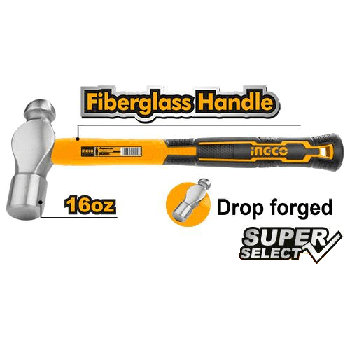 Ingco HBPHS8016 Ballpein Hammer 16oz [SS] - KHM Megatools Corp.