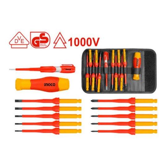 Ingco HKISD1201 12pcs Interchangeable Insulated Screwdriver Set - KHM Megatools Corp.