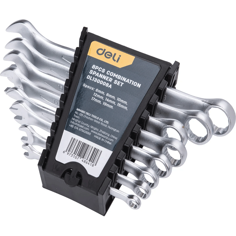 Deli EDL130008A Combination Spanner Set 8pcs | Deli by KHM Megatools Corp. Main image