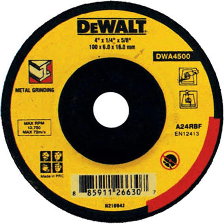 Dewalt DWA4500 Grinding Disc 4" For Metal - KHM Megatools Corp. Main image
