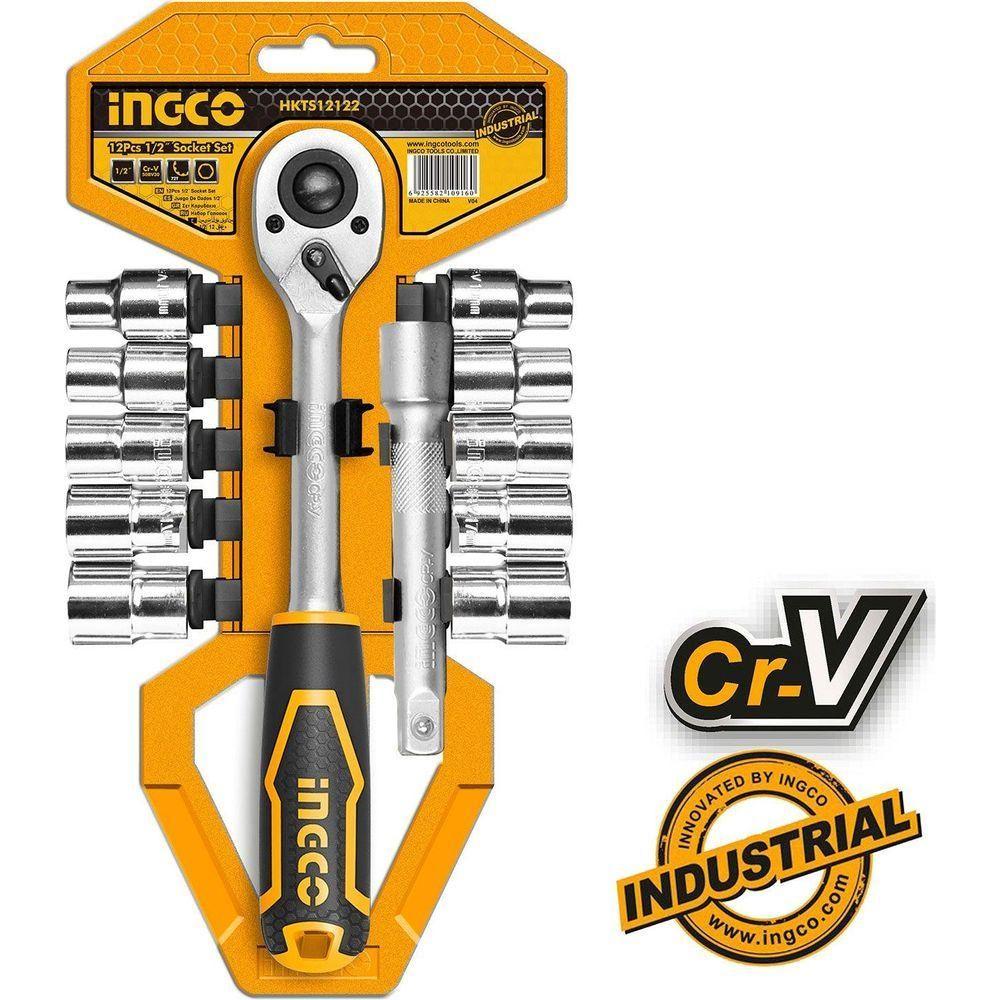 Ingco HKTS12122 12pcs Socket Wrench Set 1/2" Drive - KHM Megatools Corp. Main image