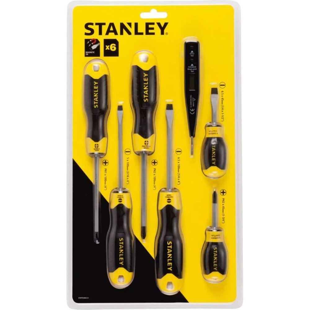 Stanley 92-002 (66-679) Cushion Grip Screwdriver Set (6pcs + Tester) - KHM Megatools Corp. Main image