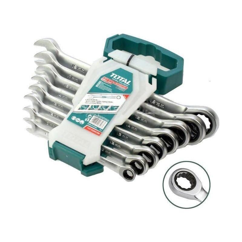 Total THT102RK086 8pcs Ratcheting Combination Wrench Set 8-19mm | Total by KHM Megatools Corp. Main image