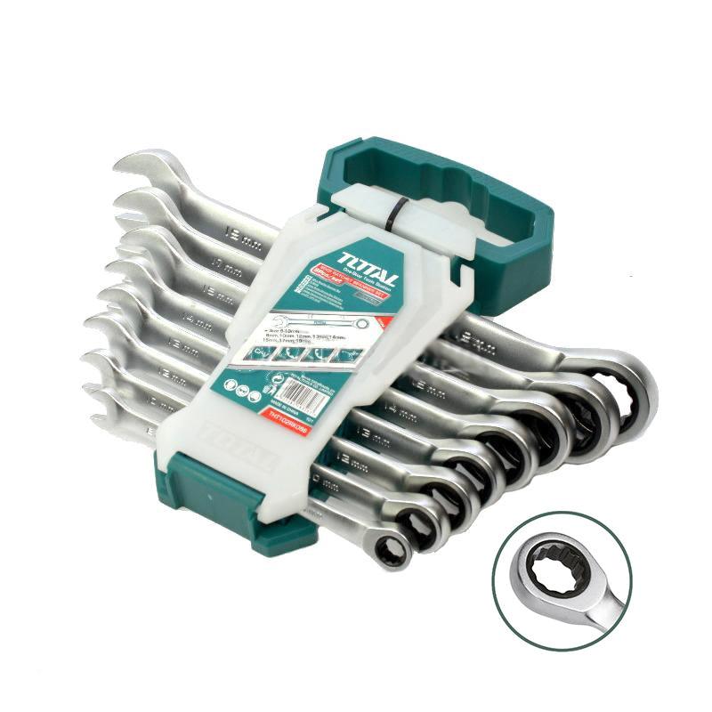 Total THT102RK086 8pcs Ratcheting Combination Wrench Set 8-19mm | Total by KHM Megatools Corp.