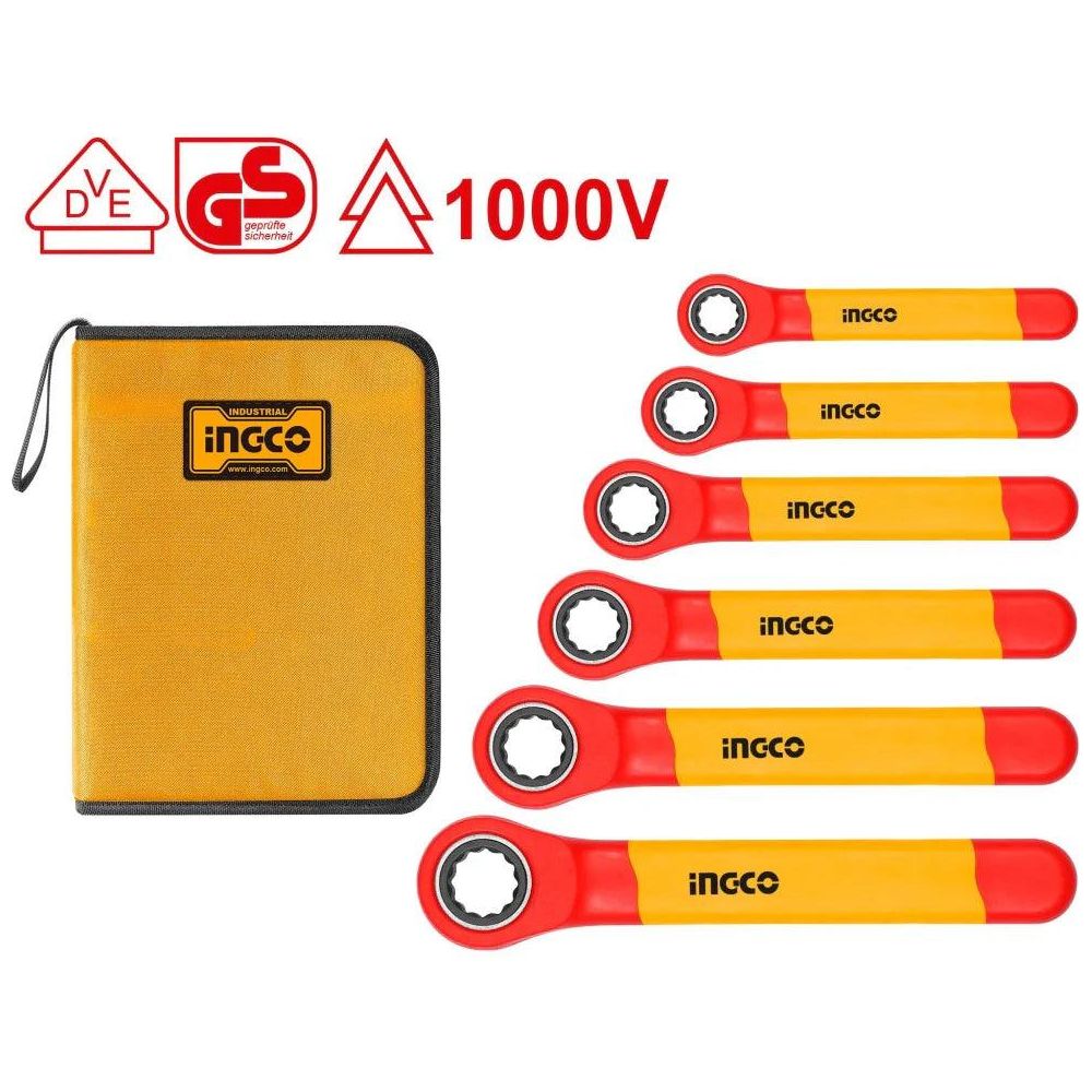 Ingco HKISPA0603 6pcs Insulated Ratchet Wrench Set (HKISPA063) - KHM Megatools Corp.