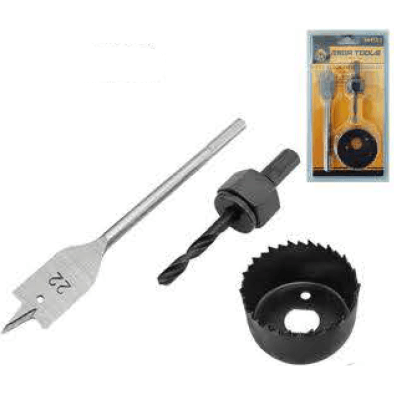 Megatools MHS03 3pcs Hole Saw Bit Set (Door Lock Installation Kit) - KHM Megatools Corp. Main image