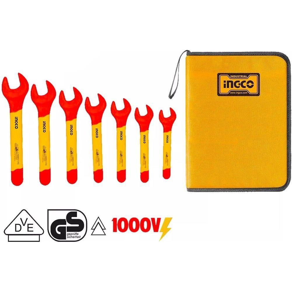 Ingco HKISPA0701 7pcs Insulated Open End Spanner Wrench Set 1000V - KHM Megatools Corp. Main image
