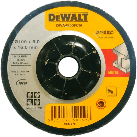 Dewalt DWA4500FCIA Grinding Disc 4" For Metal - KHM Megatools Corp. Main image