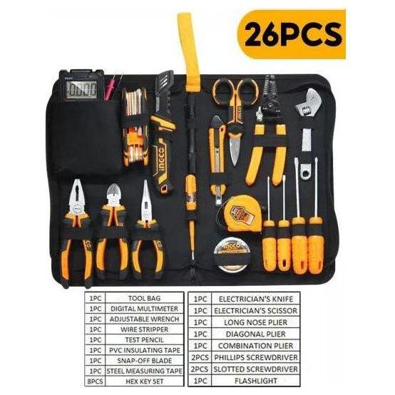 Ingco HKETS0261 26pcs Electricians Tool Kit Set - KHM Megatools Corp. Main image