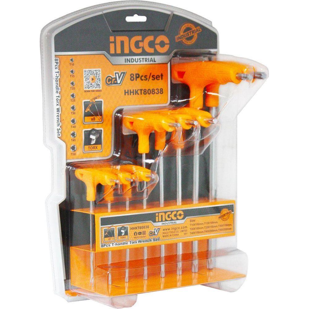 Ingco HHKT80838 8pcs Torx Allen Key Wrench Set (T-Handle) - KHM Megatools Corp. Main image