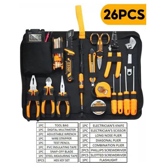 Ingco HKETS0261 26pcs Electricians Tool Kit Set - KHM Megatools Corp.