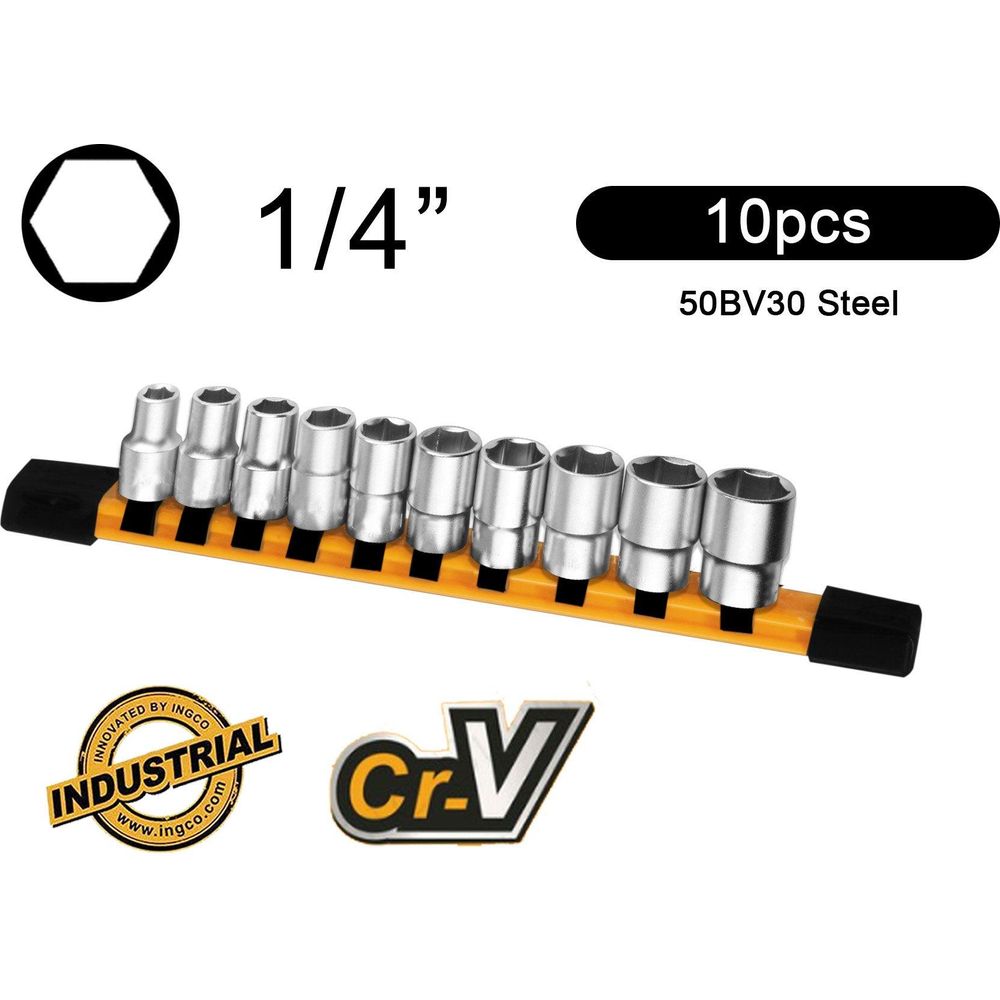 Ingco HKTS14103 10pcs Socket Wrench Set 1/4" Drive - KHM Megatools Corp.