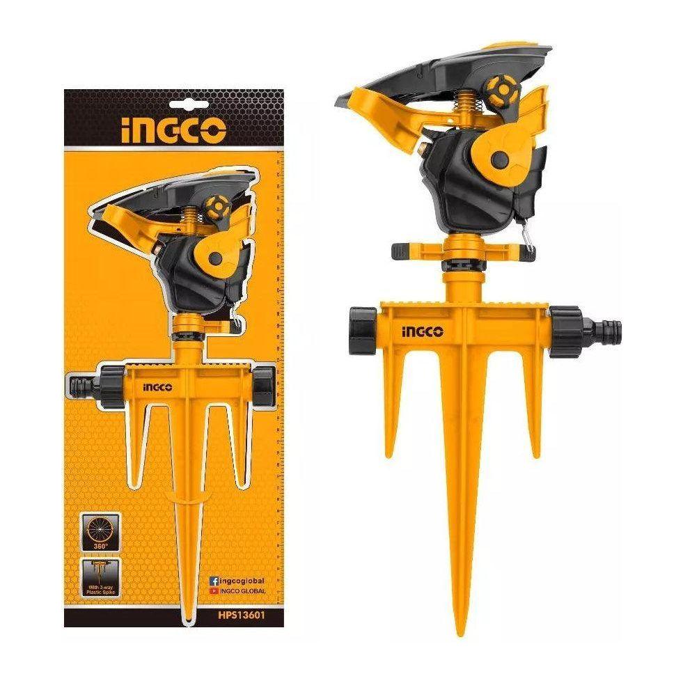 Ingco HPS13601 Auto Gear Sprinkler 360° w/ 3-Way Plastic Spike - KHM Megatools Corp. Main image