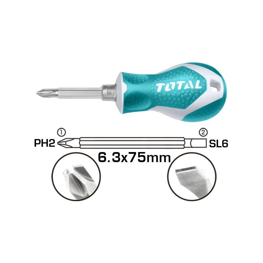 Total THT250216 2-in-1 Stubby Screwdriver | Total by KHM Megatools Corp.