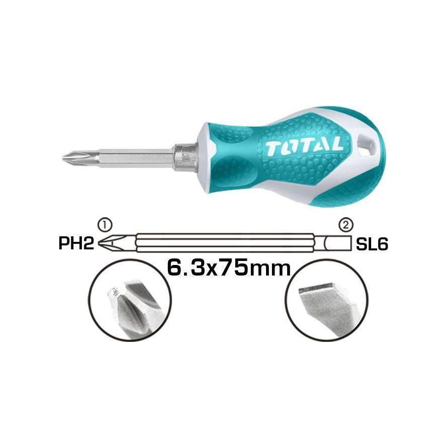 Total THT250216 2-in-1 Stubby Screwdriver | Total by KHM Megatools Corp. Main image
