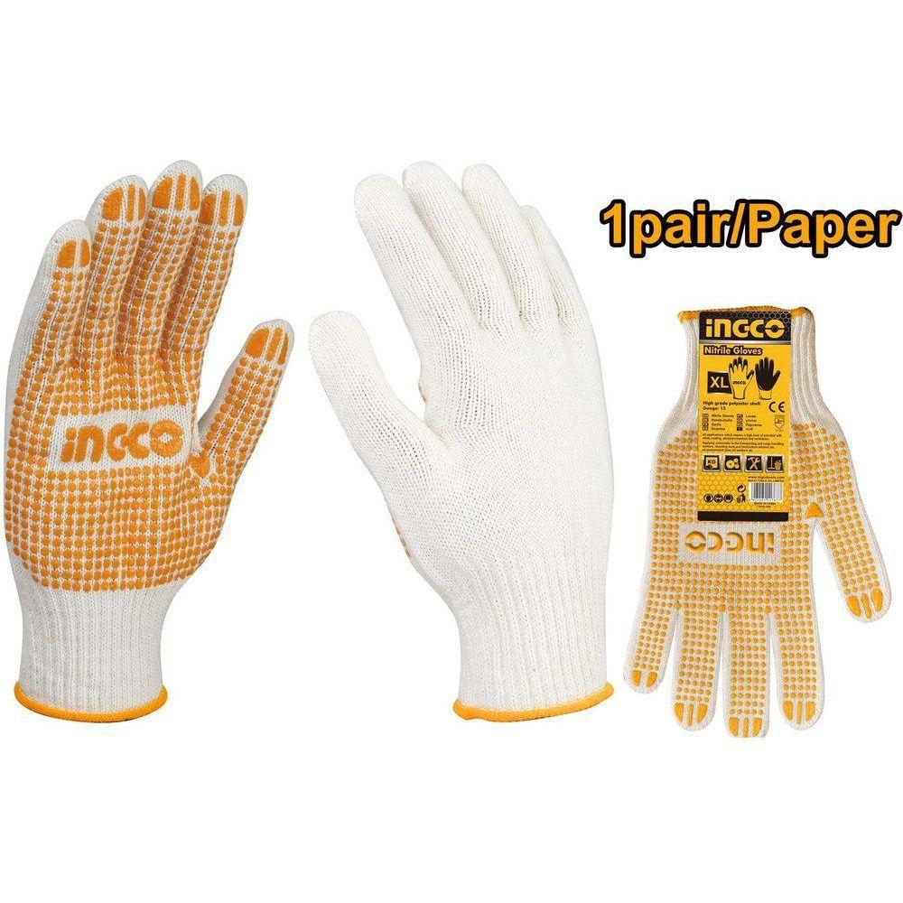 Ingco HGVK05 Knitted & PVC Dots Gloves 10" - KHM Megatools Corp. Main image