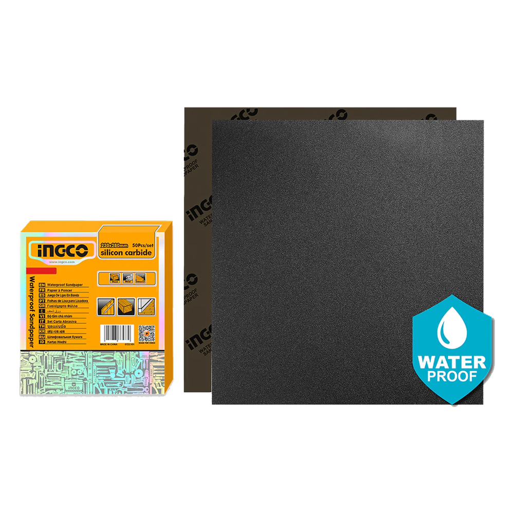 Ingco Waterproof Sandpaper Set 50Pcs | Ingco by KHM Megatools Corp. Main image