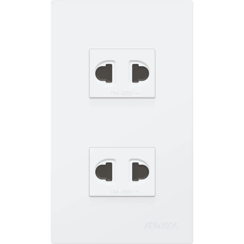 Royu WD113 2-Gang Universal Outlet Set 15A (Wide) | Royu by KHM Megatools Corp. Main image