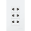 Royu  WD115 3-Gang Universal Outlet Set 15A (Wide) | Royu by KHM Megatools Corp.