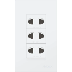 Royu  WD115 3-Gang Universal Outlet Set 15A (Wide) | Royu by KHM Megatools Corp.