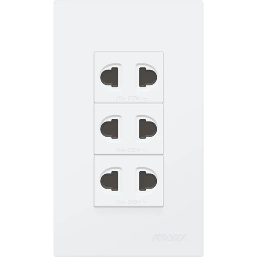 Royu  WD115 3-Gang Universal Outlet Set 15A (Wide) | Royu by KHM Megatools Corp. Main image