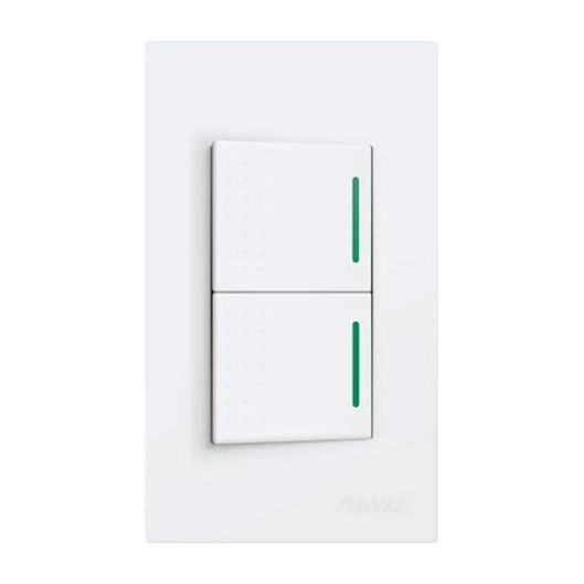 Royu WD513 2-Gang Switch with Reflector 10A (Wide) | Royu by KHM Megatools Corp. Main image