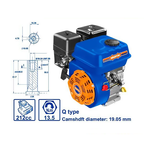 Wadfow WGNAA1706Q Gasoline Engine 7.0HP
