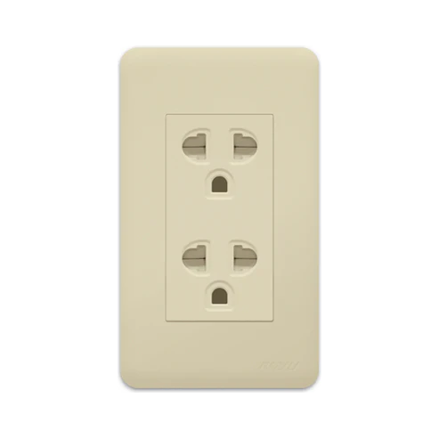 Royu WH913 Duplex Universal Outlet with Ground & Shutter Set 15A (Classic) | Royu by KHM Megatools Corp. Main image