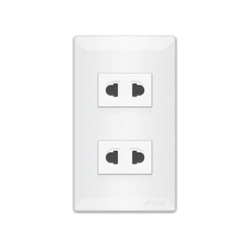 Royu WS113 2-Gang Universal Outlet Set 15A (Super Wide) | Royu by KHM Megatools Corp. Main image