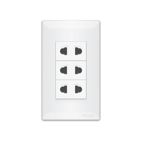 Royu WS115 3-Gang Universal Outlet Set 15A (Super Wide) | Royu by KHM Megatools Corp. Main image
