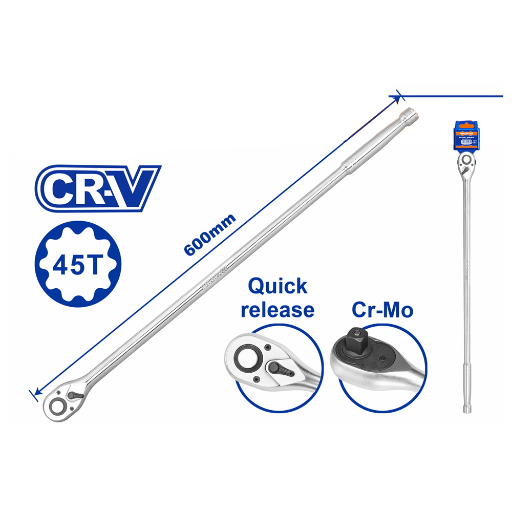 Wadfow WRW7212 Extra Longer  Ratchet Wrench 1/2" - ToolsSavvy.ph Main image
