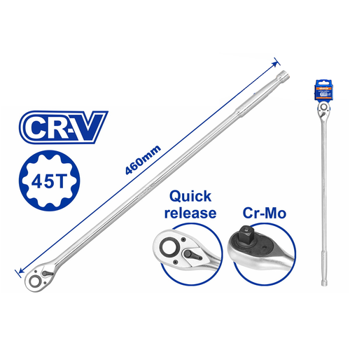 Wadfow WRW7238 Extra Longer Ratchet Wrench 3/8"
