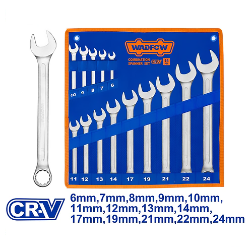 Wadfow WSP1M24 Combination Spanner Set 14pcs