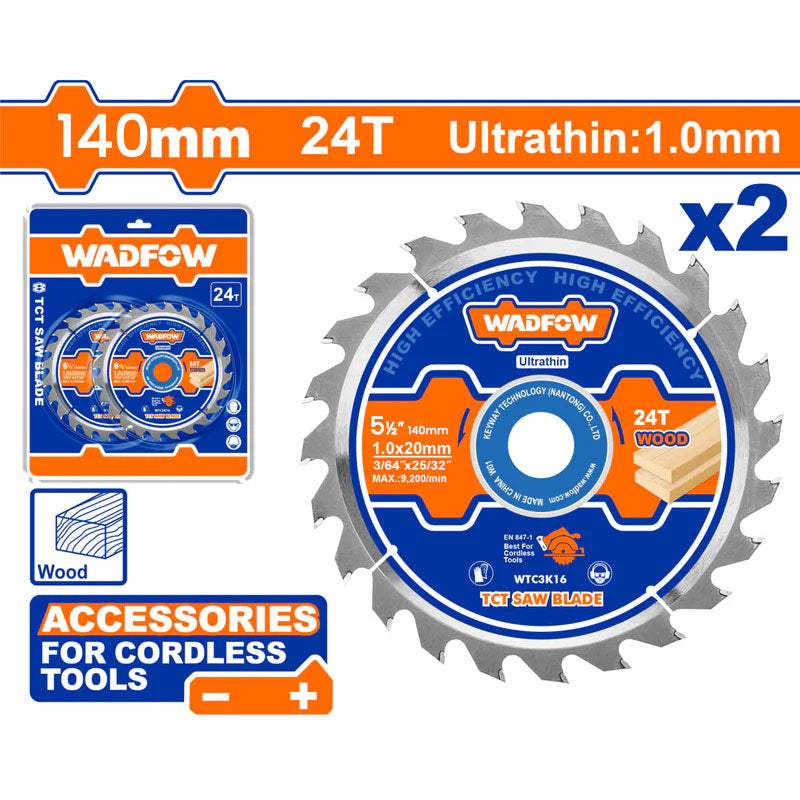Wadfow WTC3K14 Ultra Thin Saw Blade TCT 5-½" (140mm) | Wadfow by KHM Megatools Corp.
