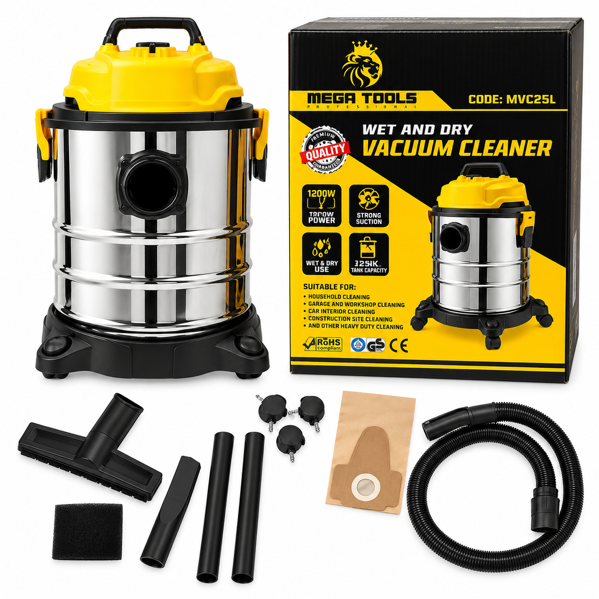 Megatools MVC Wet & Dry Vacuum Cleaner 1200W