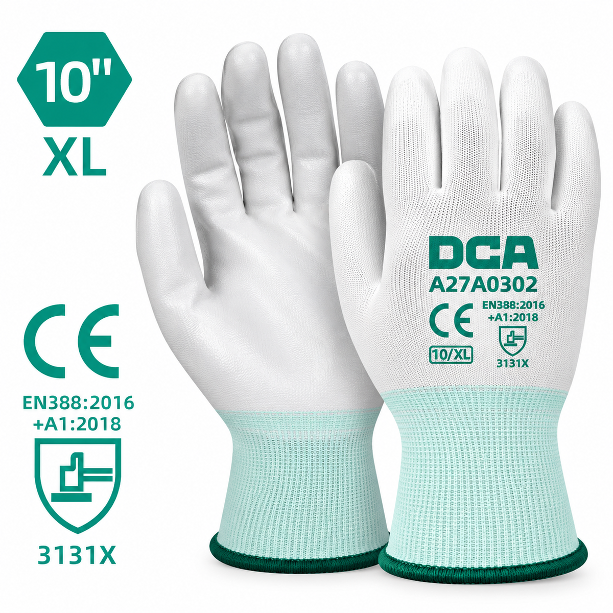DCA A27A0302 PU Coated Gloves XL 10" - ToolsSavvy.ph Main image