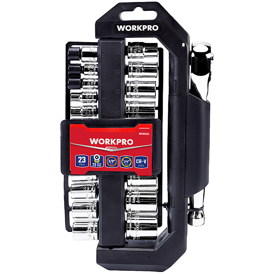 Workpro WP202555 Socket Set with Rotatable Rack Set 23Pcs | Workpro by KHM Megatools Corp. Main image